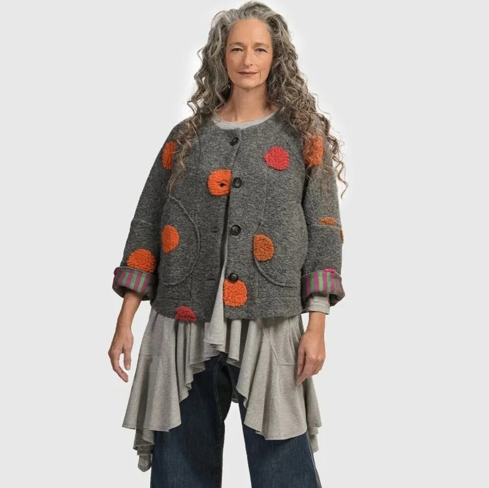 Alembika Urban Sorbet Everyday Jacket Bubbles Gray Women's Size Medium